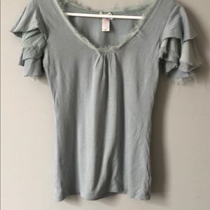 Anthropologie top with feathered details